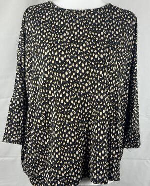 NWT L.I.A Love Is All Flowy Abstract Spot Print Blouse – Size L Fall, Workwear